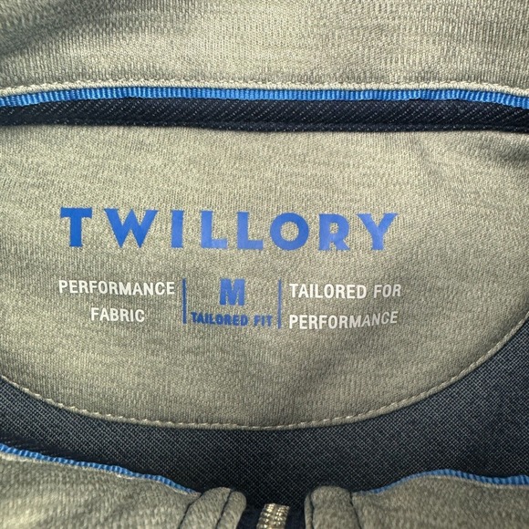 Twillory Performance Sweatshirt Mens M Blue 1/4 Zip Pullover Golf Tailored Fit - Picture 7 of 10